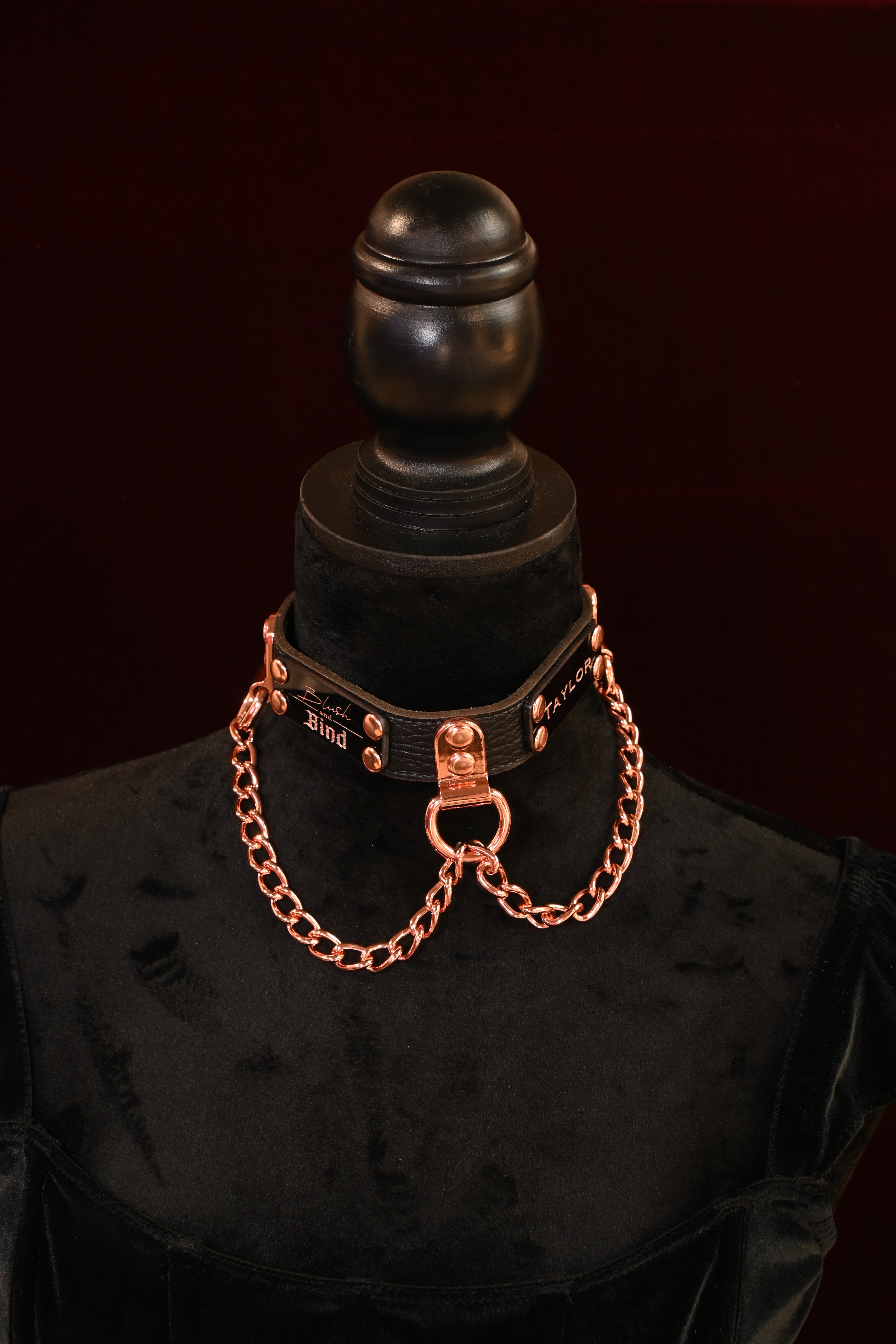 Copper Chain Name Plate Collar image 1