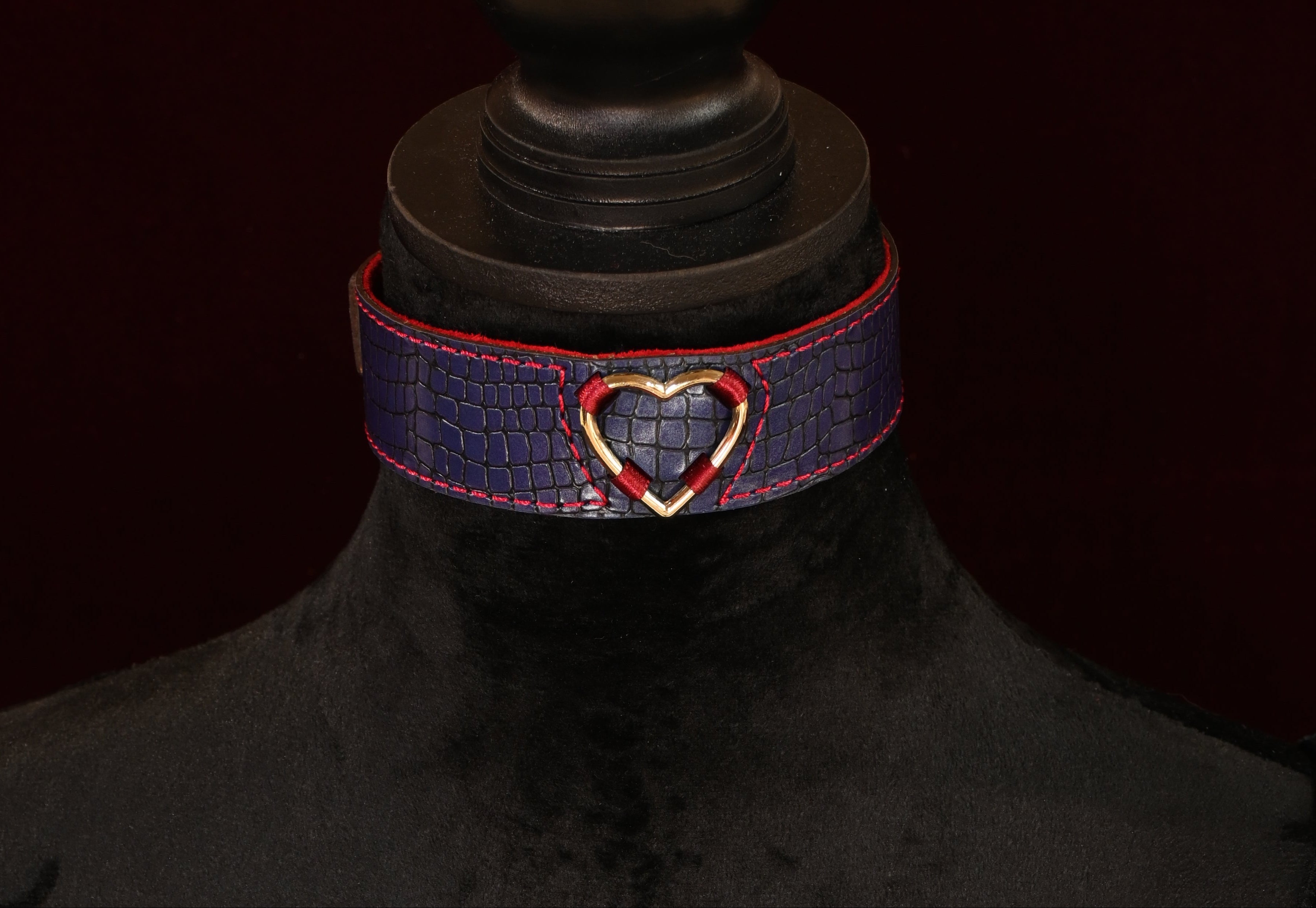 Navy Snake Skin Statement Collar image 0
