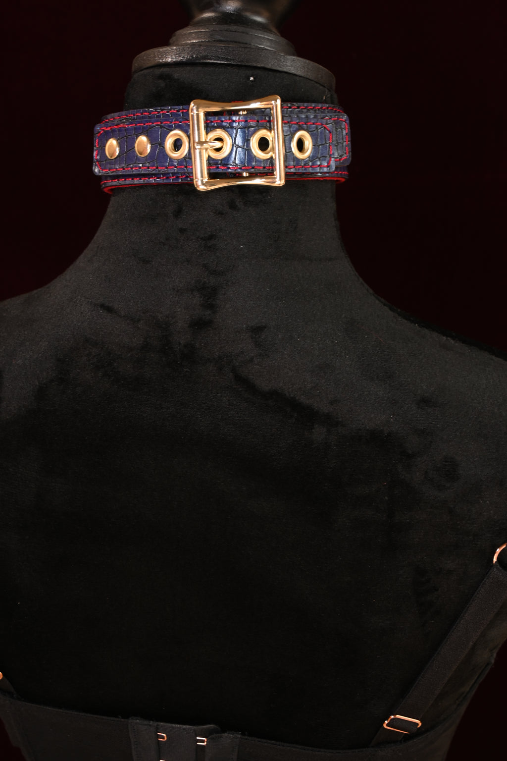 Navy Snake Skin Statement Collar image 1
