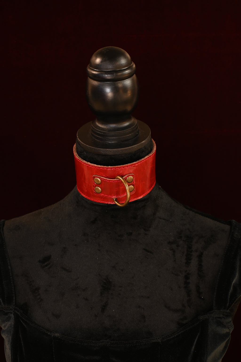 Crimson Antique Collar and Leash set with matching ankle and wrist cuffs image 0