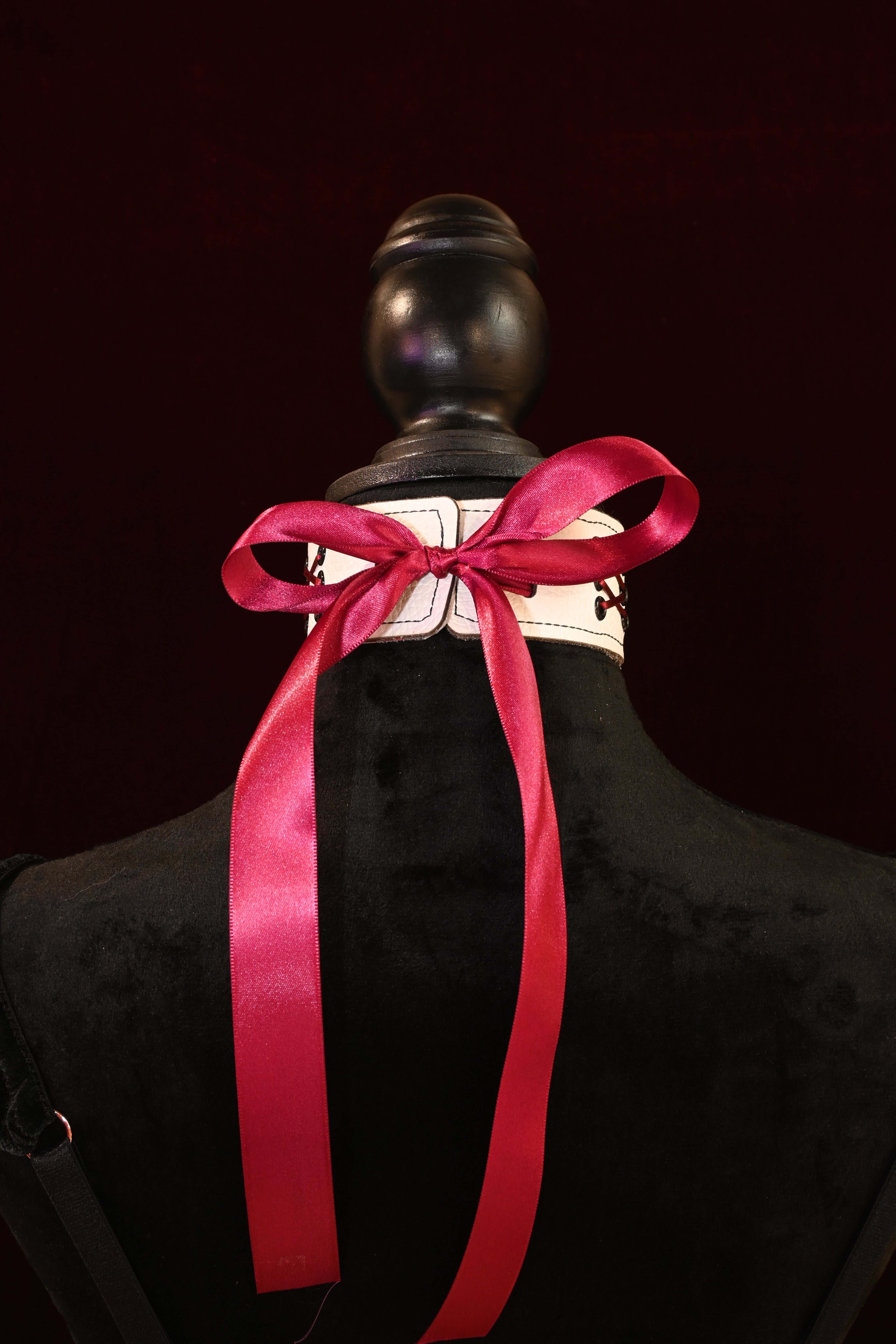 Crimson and White Corset Collar