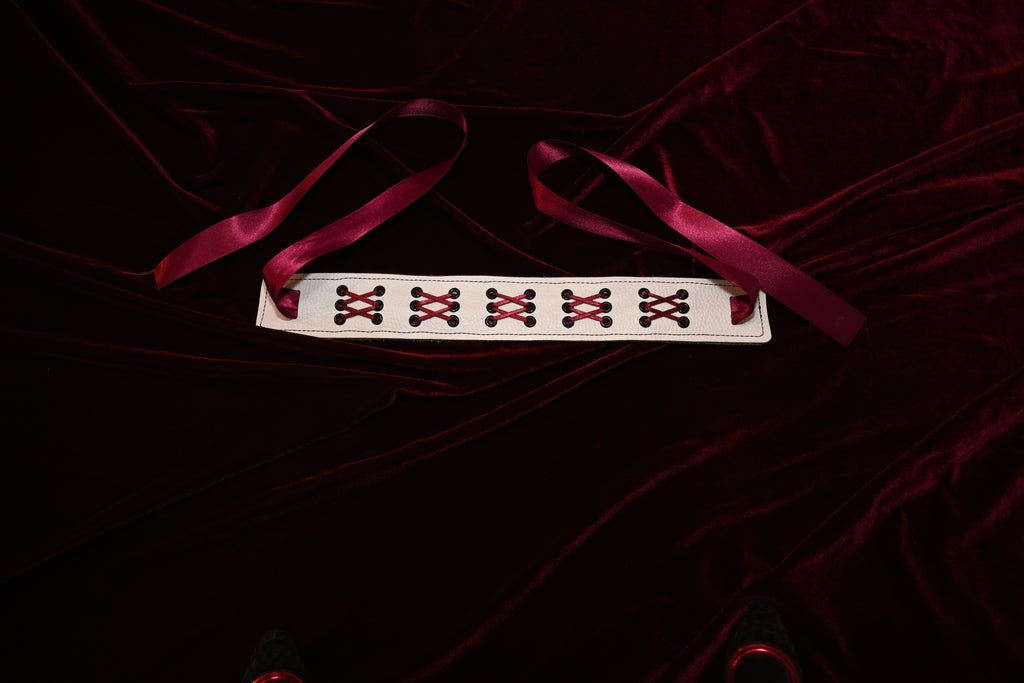 Crimson and White Corset Collar