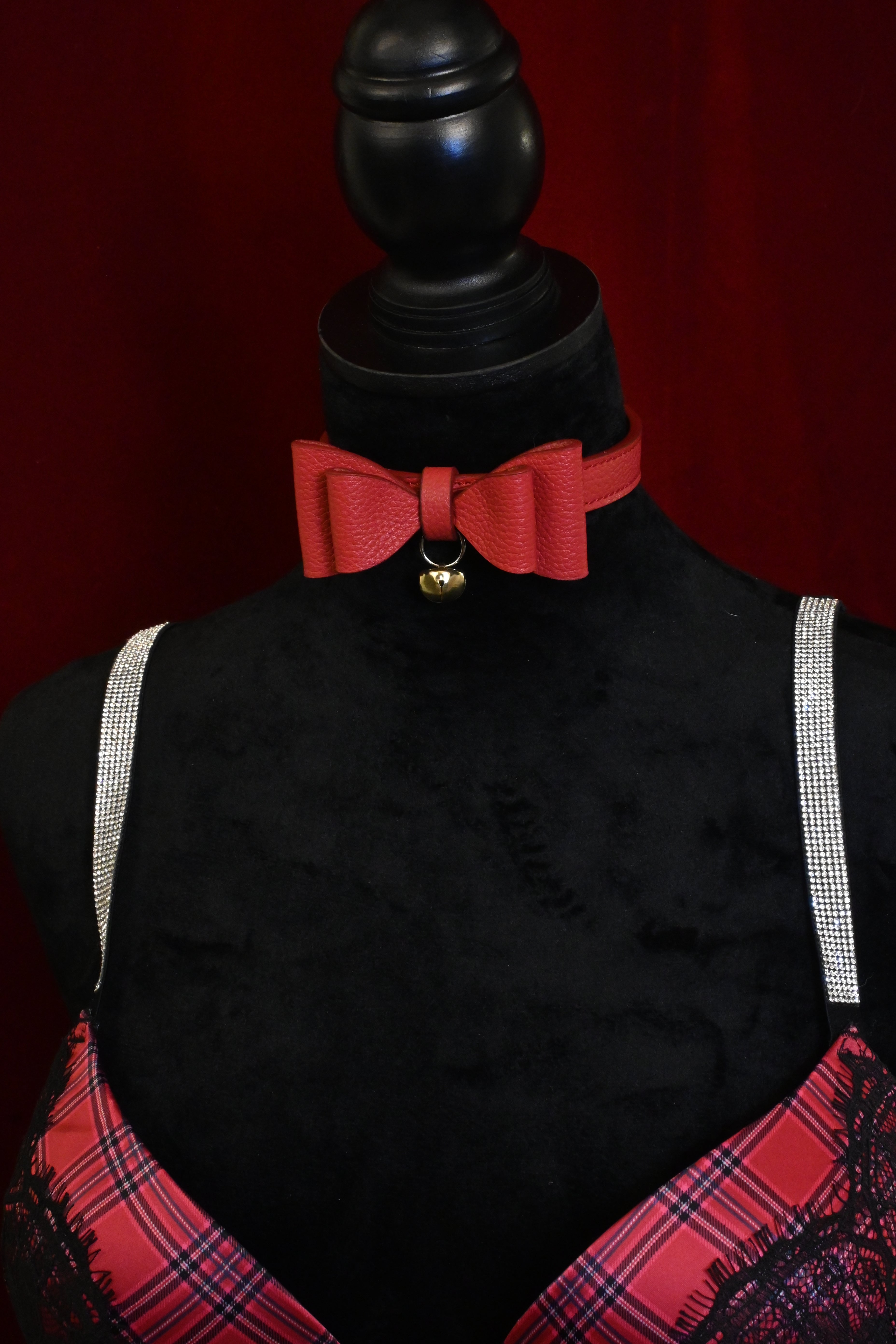 Holiday Red Bow Collar