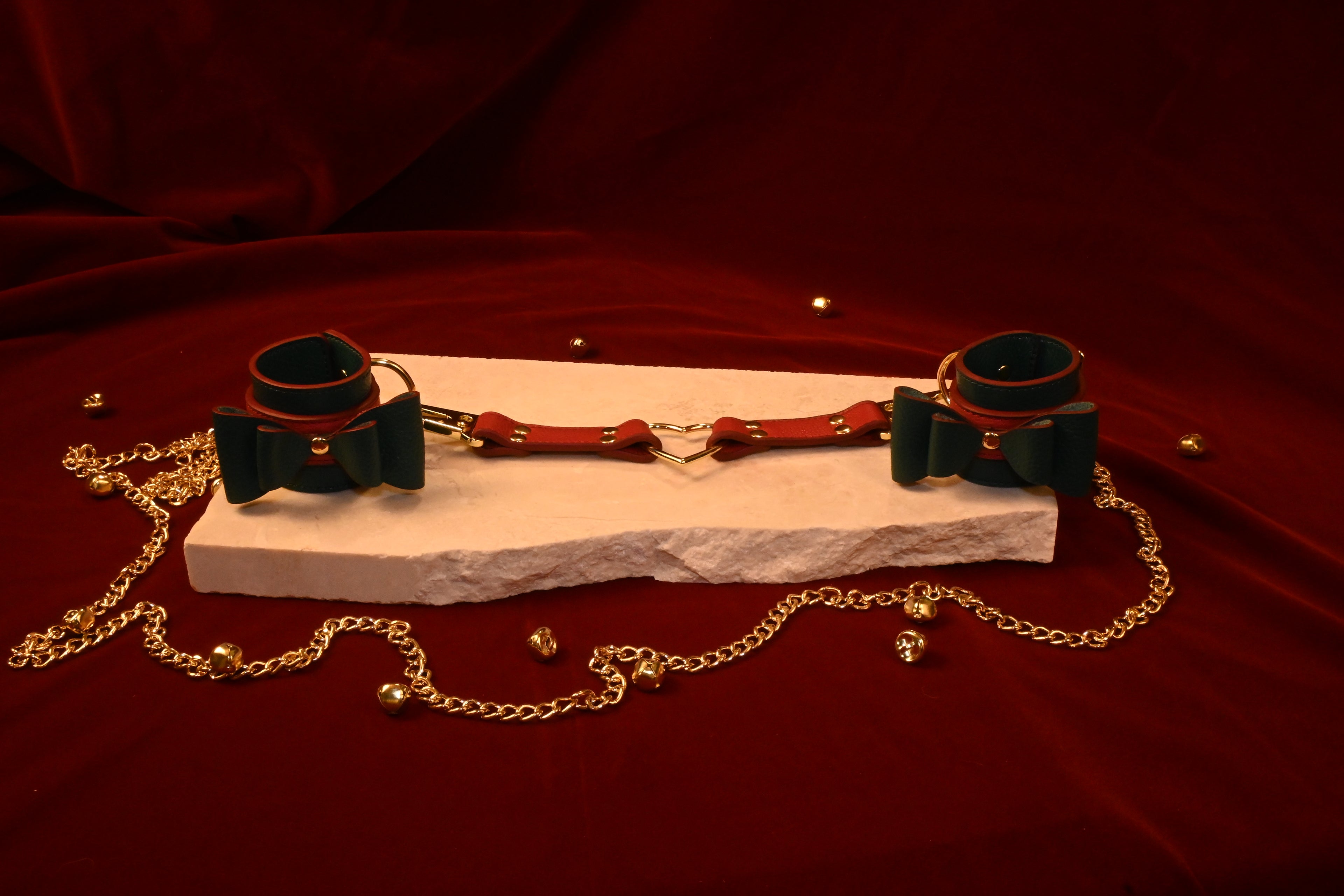 Festive Green Bow Cuffs