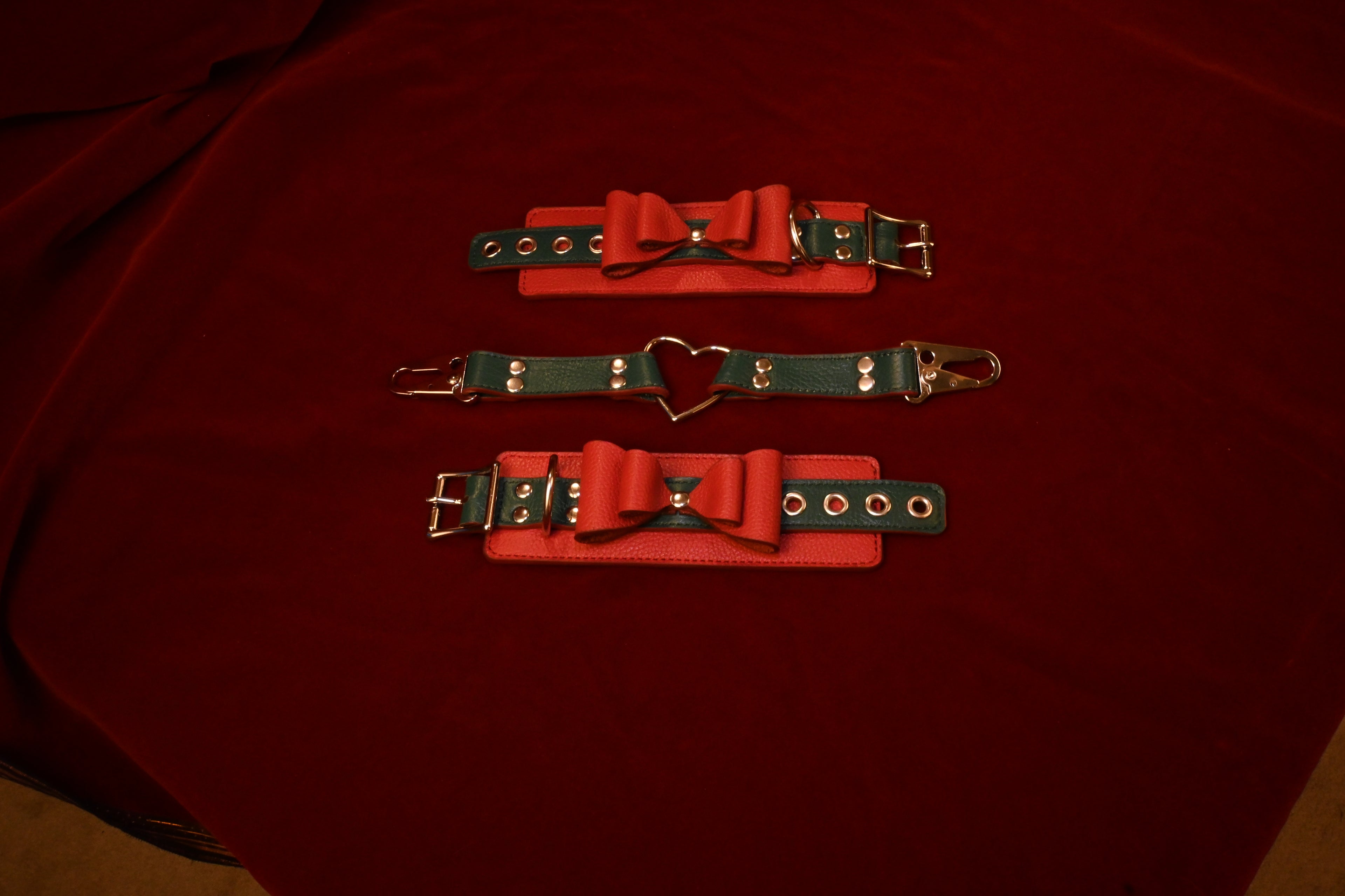 Holiday Red Bow Cuffs