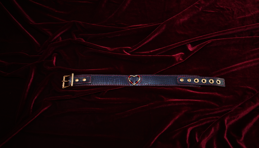 Navy Snake Skin Statement Collar image 2