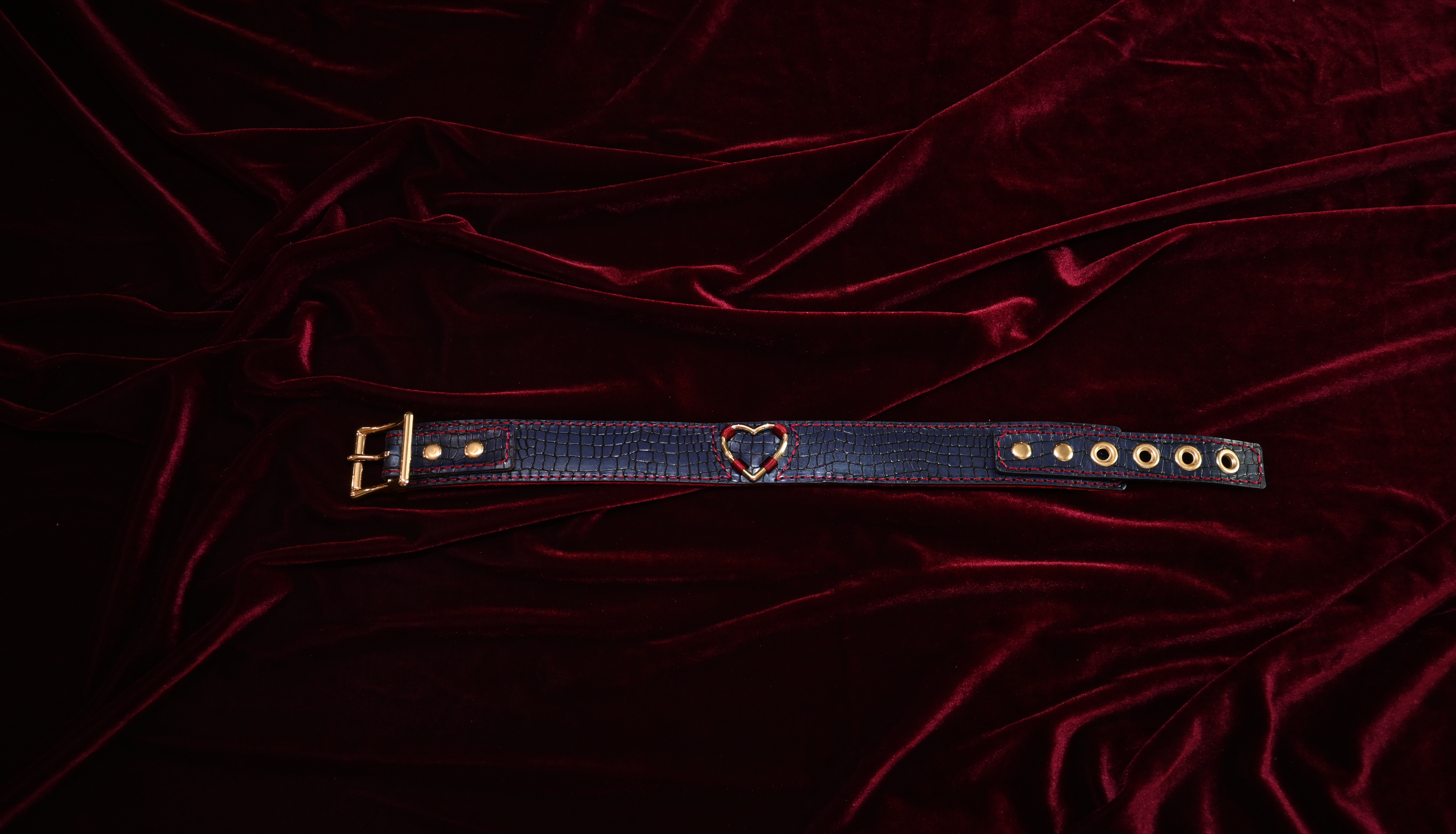 Navy Snake Skin Statement Collar image 2